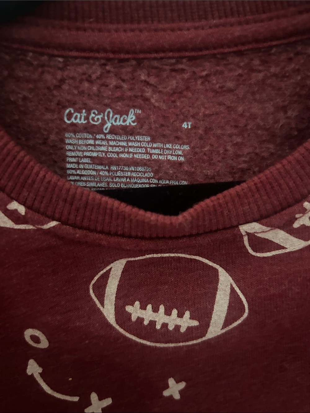 Cat & Jack Maroon Sports Football
